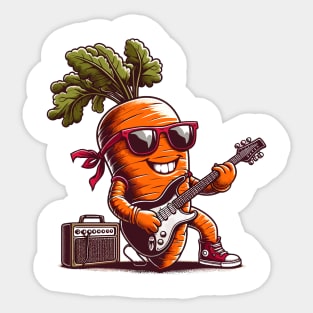 Carrot Playing Guitar Sticker